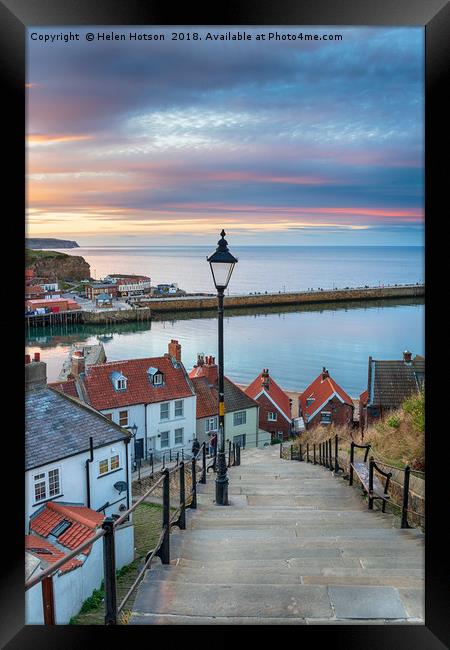 The 199 Steps at Whitby in Yorkshire Framed Print by Helen Hotson