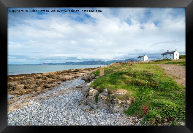 Penmon Point Cottages Framed Print by Helen Hotson