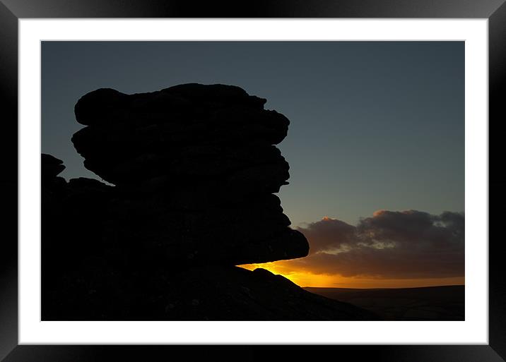 Bonehill Rocks on Dartmoor Framed Mounted Print by Pete Hemington