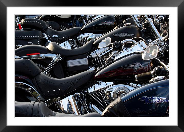 Harley Davidson Motorcyles Framed Mounted Print by Tony Bates