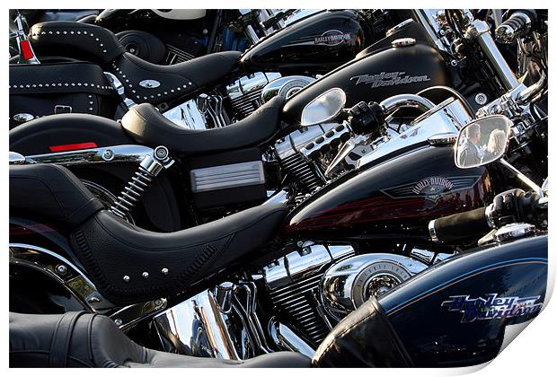 Harley Davidson Motorcyles Print by Tony Bates