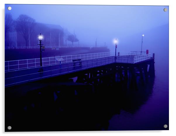 Pier through the mist Acrylic by Martin Parkinson