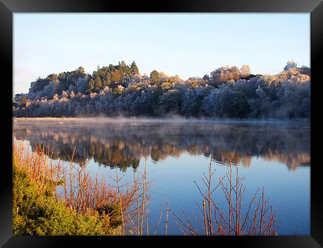Steaming Water Loch Dochfour Framed Print by Jacqi Elmslie