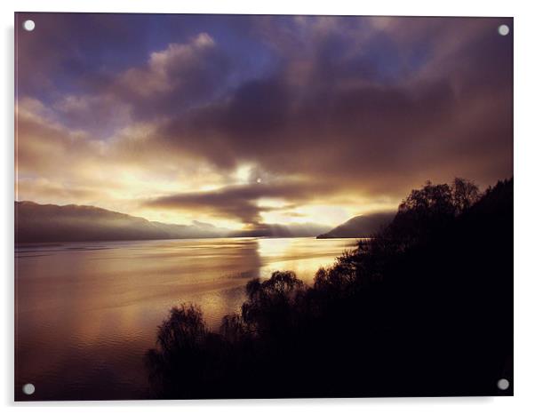 Sunset Over Loch Ness Acrylic by Jacqi Elmslie