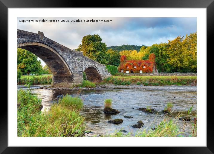 Llanrwst Bridge in North Wales Framed Mounted Print by Helen Hotson