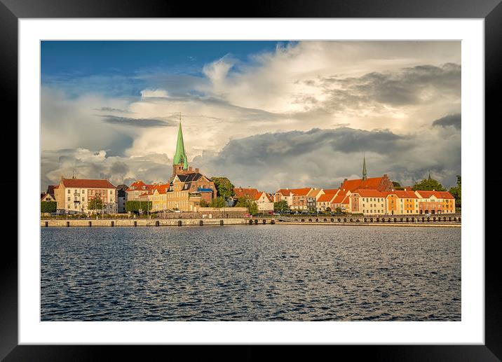 Helsingor Cityscape and Harbour Framed Mounted Print by Antony McAulay
