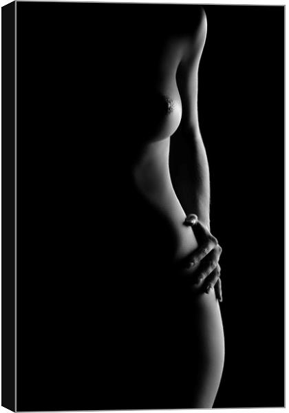 Bodyscape of nude woman standing Canvas Print by Johan Swanepoel