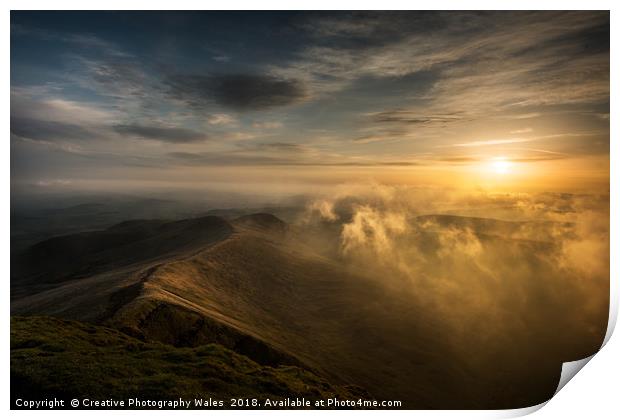 Pen y Fan Spring Light Print by Creative Photography Wales