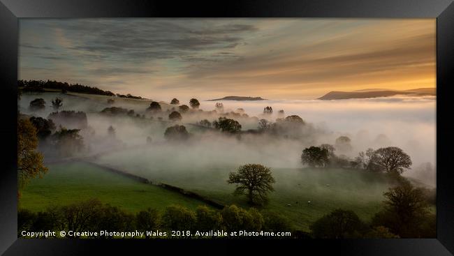 View across Talybont on Usk towards the Black Moun Framed Print by Creative Photography Wales