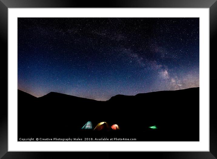 Fan Brycheiniog Night Sky Framed Mounted Print by Creative Photography Wales