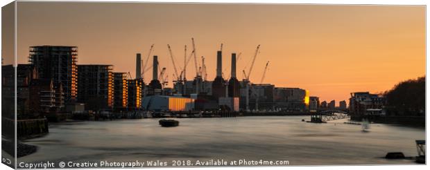 Battersea Power Station on the Thames, London Canvas Print by Creative Photography Wales