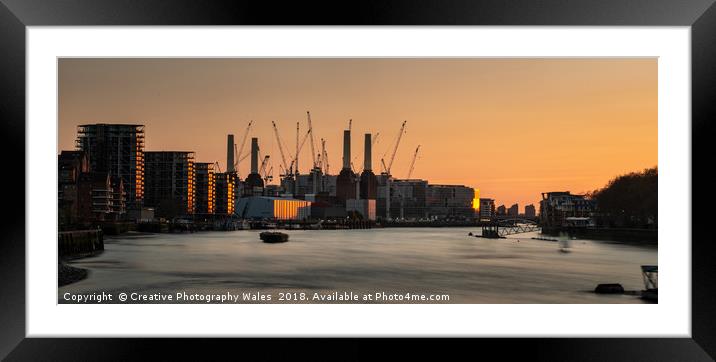 Battersea Power Station on the Thames, London Framed Mounted Print by Creative Photography Wales