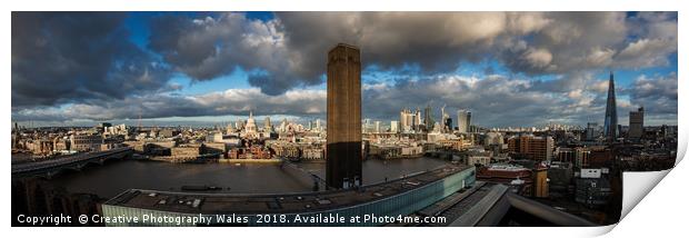 London Panoramic View Print by Creative Photography Wales