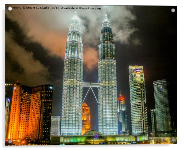 High in the clouds, Kuala Lumpur Acrylic by Stuart C Clarke