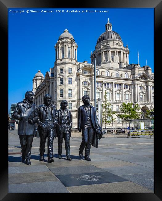 The Beatles in Liverpool Framed Print by Simon Martinez