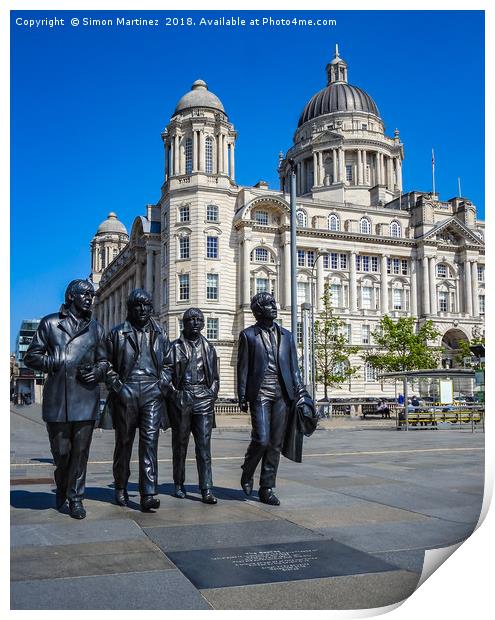 The Beatles in Liverpool Print by Simon Martinez
