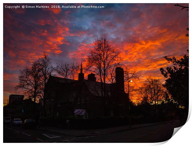 A Dramatic Sunset in a Liverpool Suburb Print by Simon Martinez