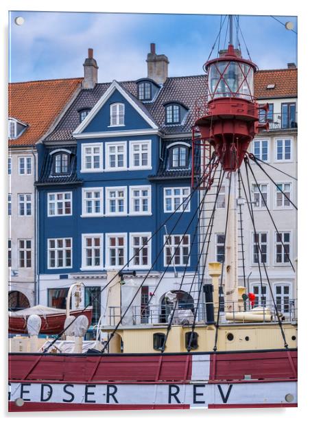 Lighthouse Boat Copenhagen Acrylic by George Robertson