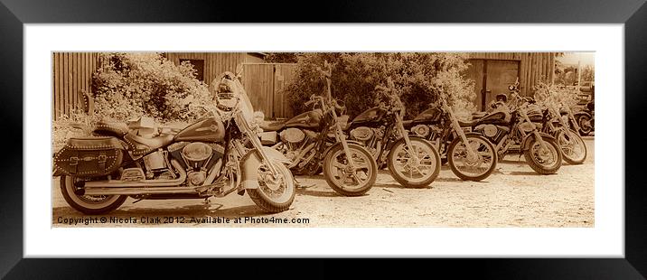 Harleys Framed Mounted Print by Nicola Clark