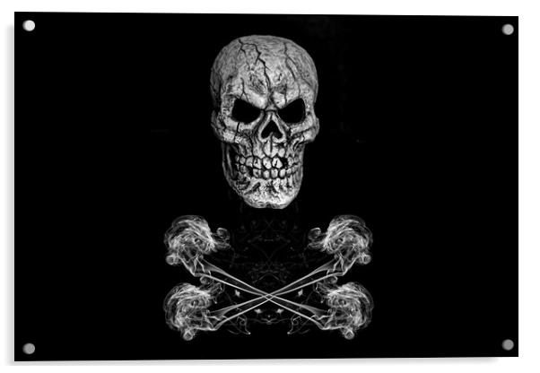 Skull And Crossbones Acrylic by Steve Purnell