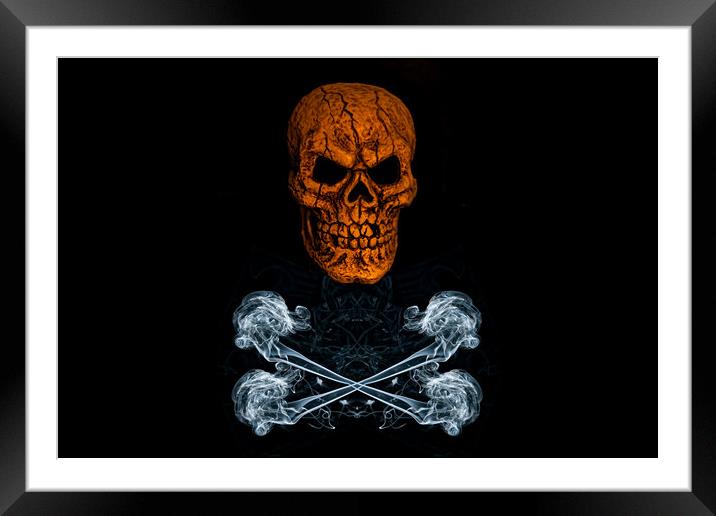 Skull And Crossbones 1 Framed Mounted Print by Steve Purnell