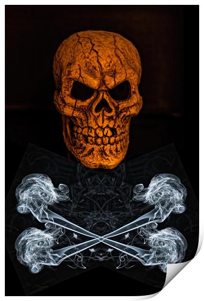 Skull And Crossbones 2 Print by Steve Purnell