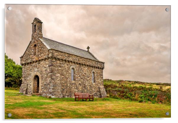 St Nons Retreat Chapel, Pembrokeshire, Wales, UK Acrylic by Mark Llewellyn