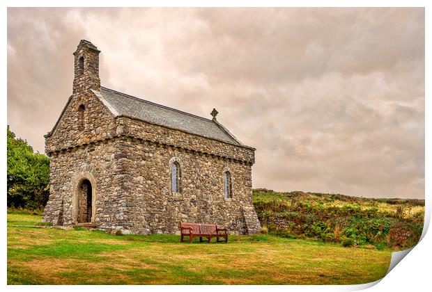St Nons Retreat Chapel, Pembrokeshire, Wales, UK Print by Mark Llewellyn