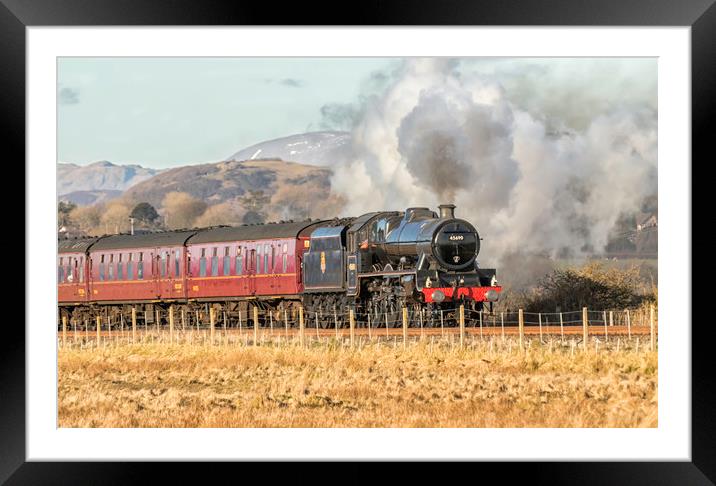 Leander Steam Train at Askam Framed Mounted Print by James Marsden