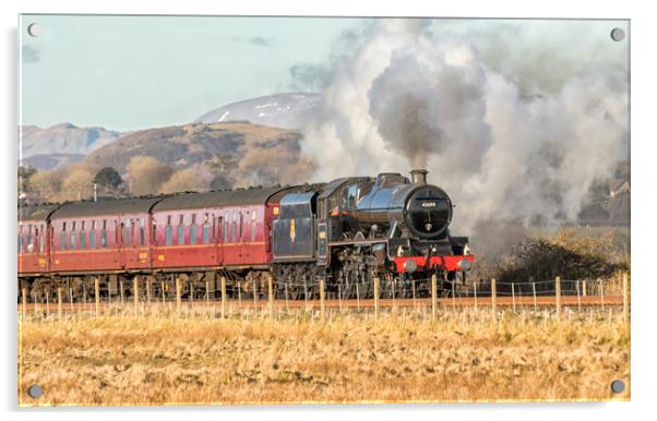 Leander Steam Train at Askam Acrylic by James Marsden