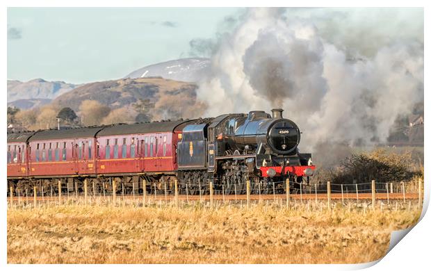 Leander Steam Train at Askam Print by James Marsden