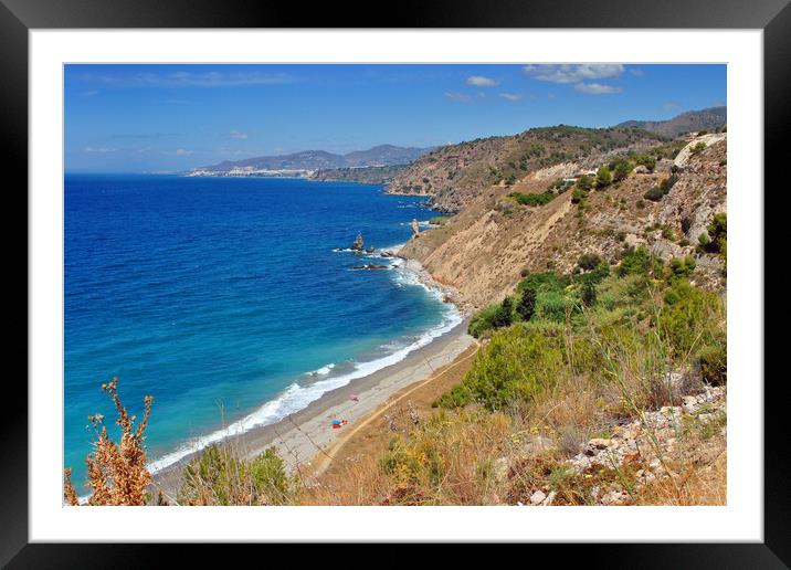 Playa de Las Alberquillas Costa del Sol Spain Framed Mounted Print by Andy Evans Photos