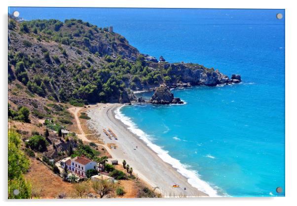 Playa de Canuelo Andalusia Spain Acrylic by Andy Evans Photos