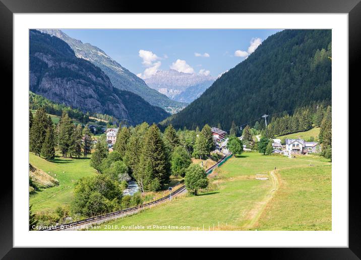 The Vallorcine valley in the French Alps in summer Framed Mounted Print by Chris Warham