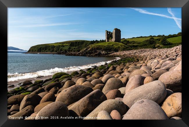 Minard Strand & Castle Framed Print by David O'Brien