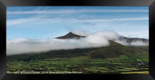 Cloudy peak: Croaghskearda. Framed Print by David O'Brien