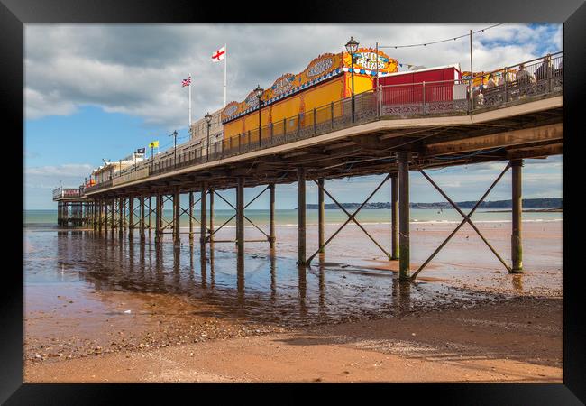 Paignton pier and beach Framed Print by Steve Mantell