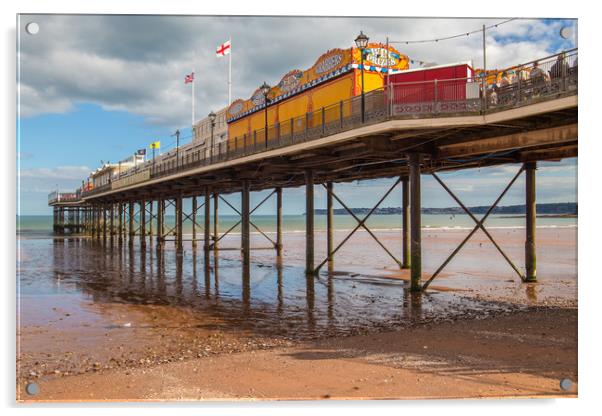 Paignton pier and beach Acrylic by Steve Mantell