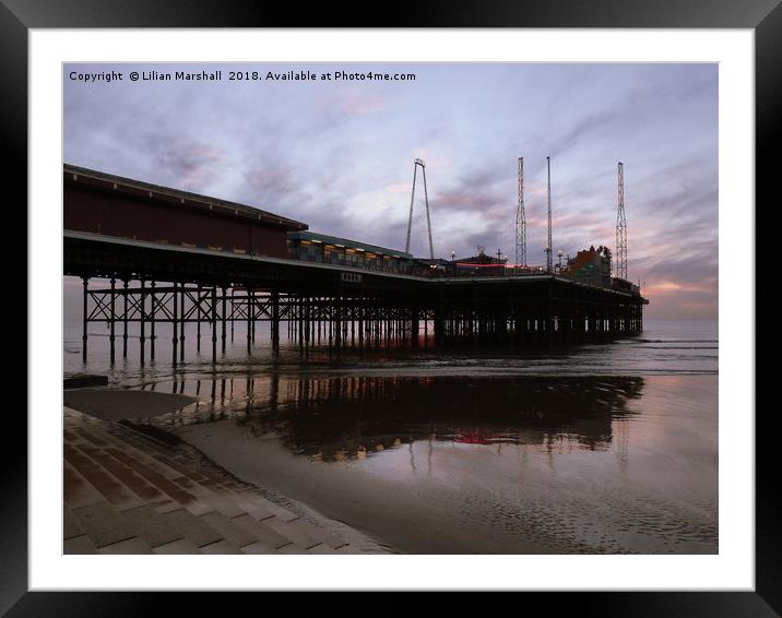 Sunset over South Pier  Framed Mounted Print by Lilian Marshall