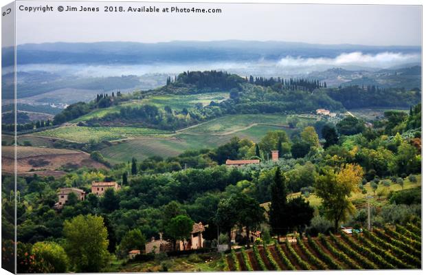 The Rolling Hills of Tuscany Canvas Print by Jim Jones
