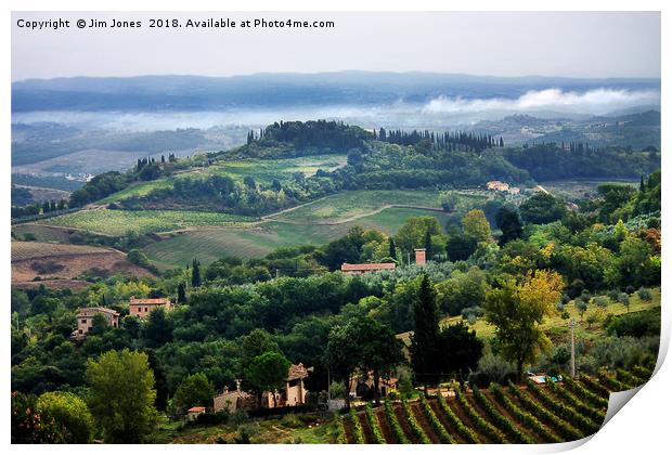 The Rolling Hills of Tuscany Print by Jim Jones