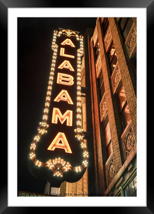 Alabama Theatre, downtown Birmingham Alabama on 3r Framed Mounted Print by Martin Williams