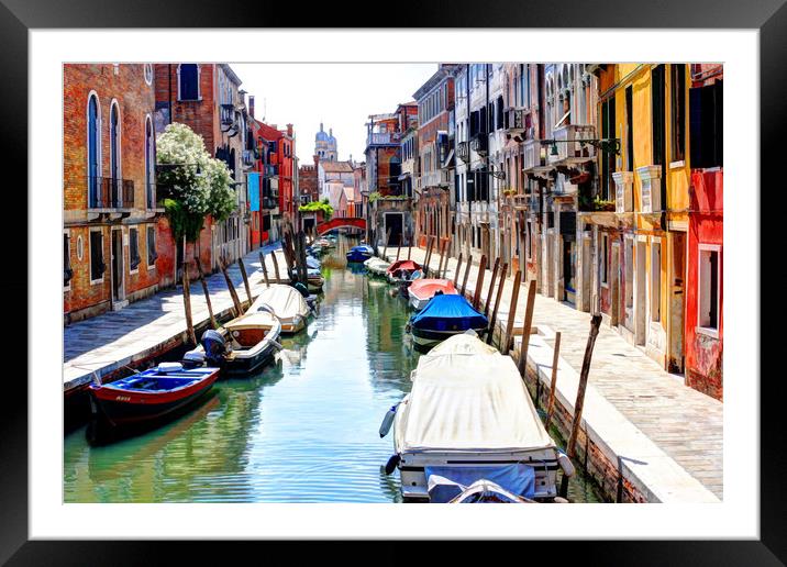 Venice back water, Italy Framed Mounted Print by Robin Clarke