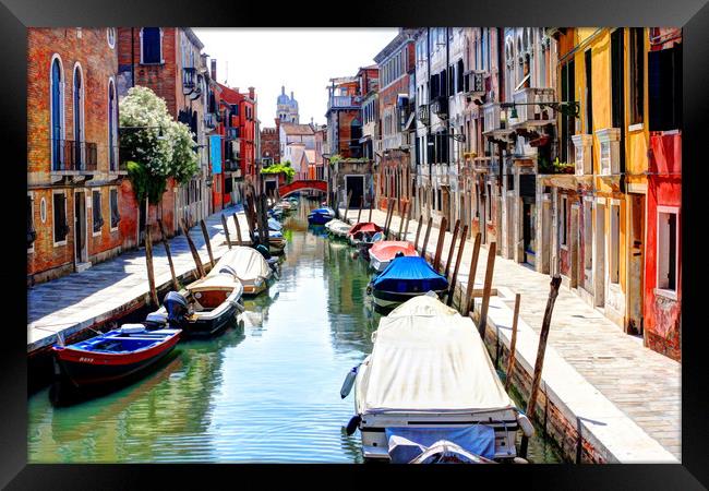 Venice back water, Italy Framed Print by Robin Clarke