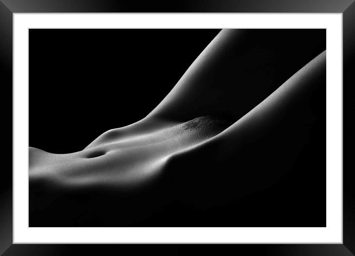 Bodyscape nude woman close-up Framed Mounted Print by Johan Swanepoel