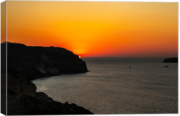 Santorini Sunset Canvas Print by Mal Spain
