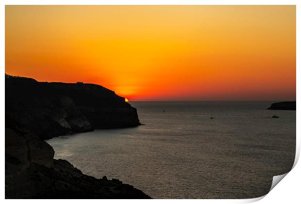 Santorini Sunset Print by Mal Spain