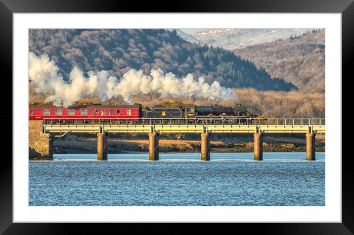 Majestic Leander Steam Train Crossing the Scenic L Framed Mounted Print by James Marsden
