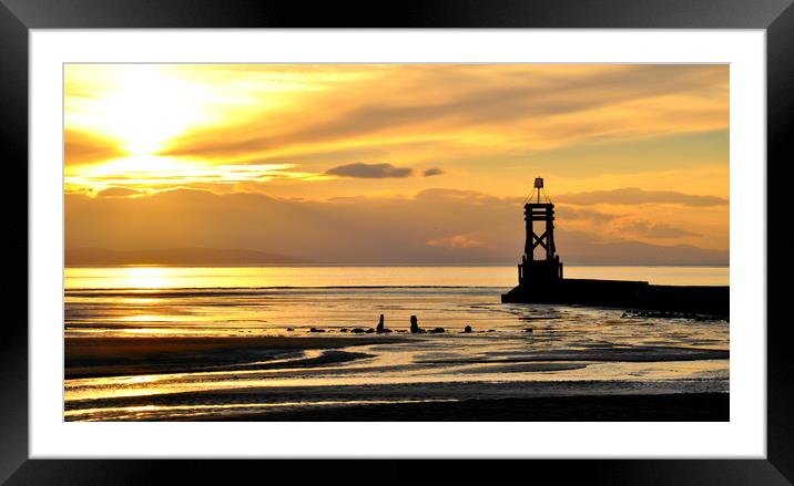 Silhouettes in the sunset Framed Mounted Print by sue davies