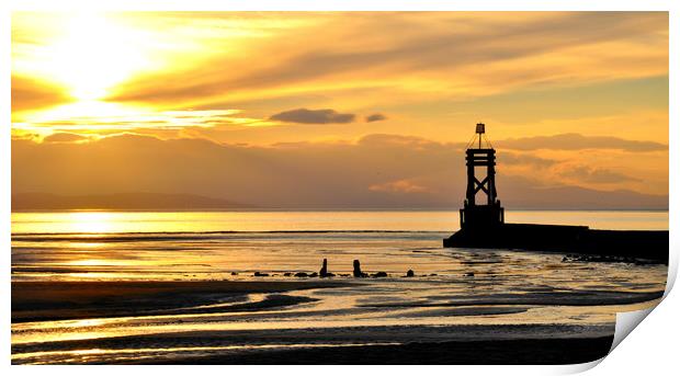 Silhouettes in the sunset Print by sue davies